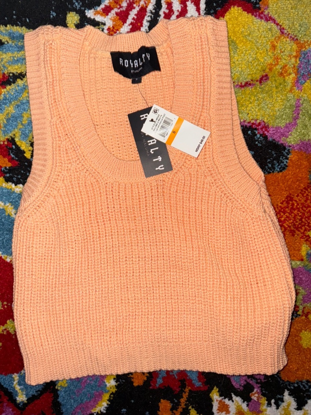 Macy’s | Royalty | Peach Cropped Knit Sweater
